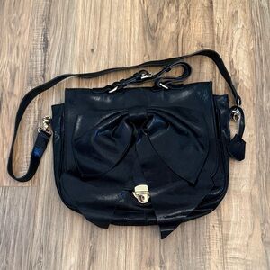 RED Valentino Bow Black Shimmer Bag